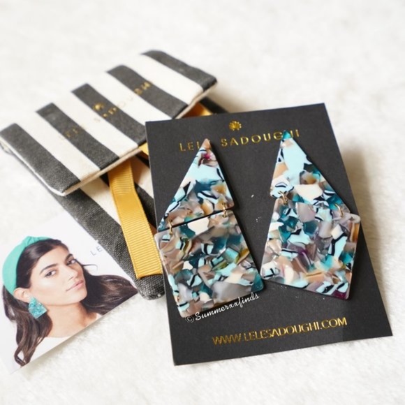 Lele Sadoughi (L) NEW Shingle Earrings Turquoise - Picture 1 of 4